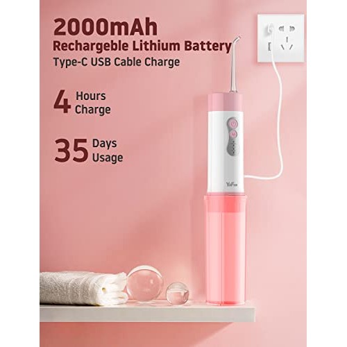 YaFex Water Flosser Oral Irrigator - Portable Water Teeth Cleaning Pick, Rech...