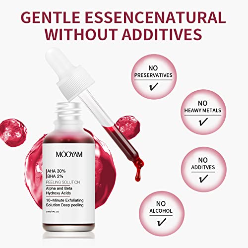 AHA 30% + BHA 2% Peeling Solutions, 30% AHA Glycolic Acid Peel with Lactic Ac...