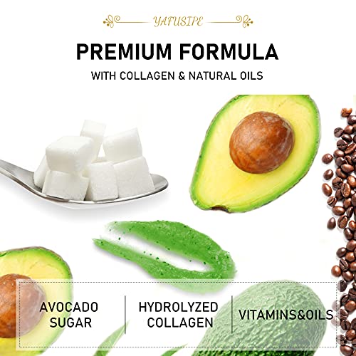 Body Sugar Scrubs for Women Exfoliation, Avocado Exfoliating Scrub Natural Bo...