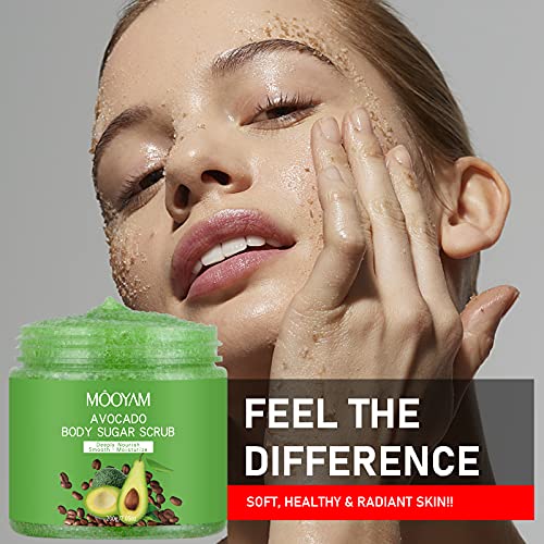Body Sugar Scrubs for Women Exfoliation, Avocado Exfoliating Scrub Natural Bo...