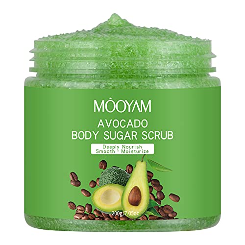 Body Sugar Scrubs for Women Exfoliation, Avocado Exfoliating Scrub Natural Bo...
