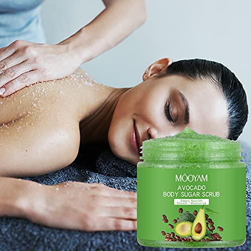 Body Sugar Scrubs for Women Exfoliation, Avocado Exfoliating Scrub Natural Bo...