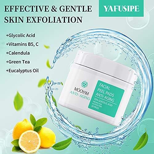 Glycolic Acid Pads 35% AHA Facial Resurfacing Pads with Vitamins B5, C & E, G...