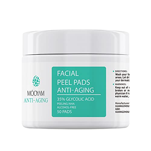 Glycolic Acid Pads 35% AHA Facial Resurfacing Pads with Vitamins B5, C & E, G...