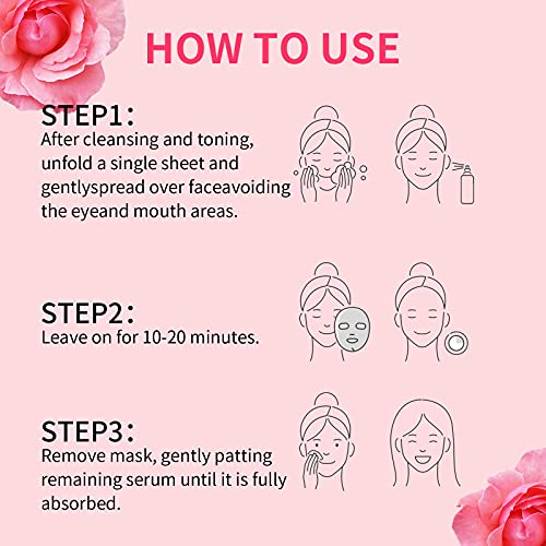 Hydrating Facial Sheet Masks Moisturizing Face Masks Skincare for Women 10 PC...