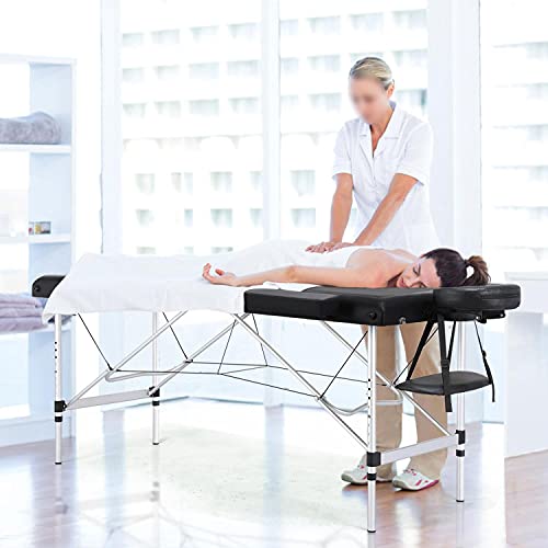 Yaheetech 28" Wide Massage Table Portable Massage Bed 2 Folding Aluminium Fra...