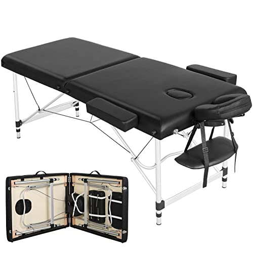 Yaheetech 28" Wide Massage Table Portable Massage Bed 2 Folding Aluminium Fra...