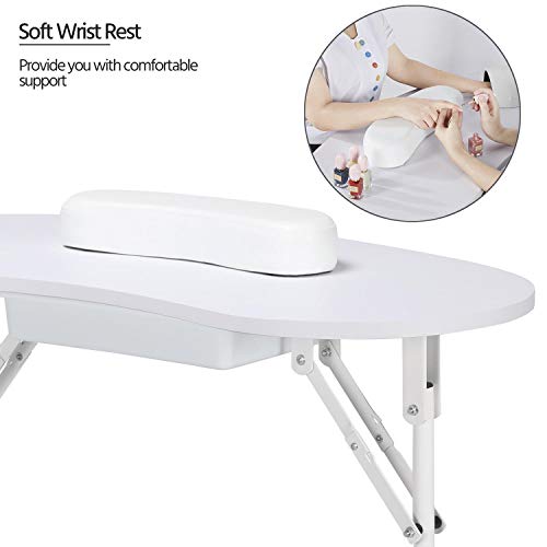 Yaheetech 37-inch Portable & Foldable Manicure Table Nail Technician Desk Wor...