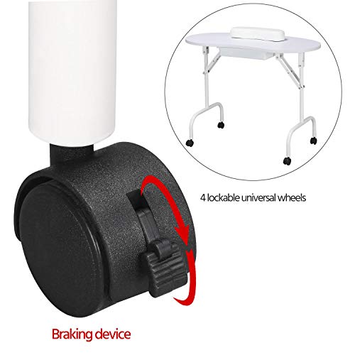 Yaheetech 37-inch Portable & Foldable Manicure Table Nail Technician Desk Wor...