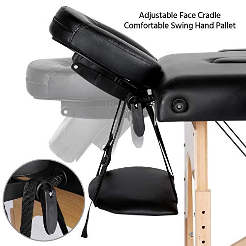 Yaheetech Height Adjustable Massage Table Foldable Massage Bed Massage Therap...