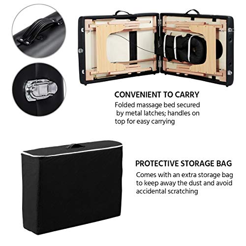 Yaheetech Height Adjustable Massage Table Foldable Massage Bed Massage Therap...