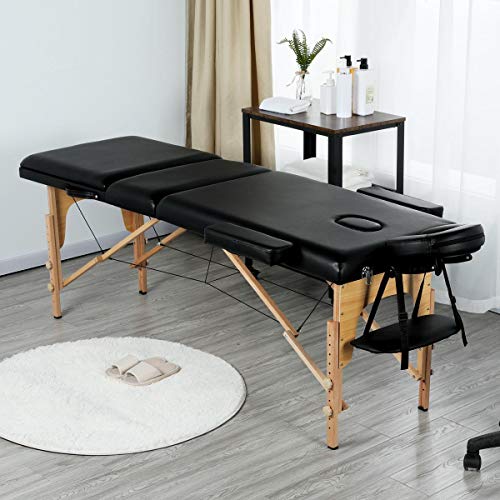 Yaheetech Height Adjustable Massage Table Foldable Massage Bed Massage Therap...