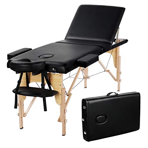 Yaheetech Height Adjustable Massage Table Foldable Massage Bed Massage Therap...