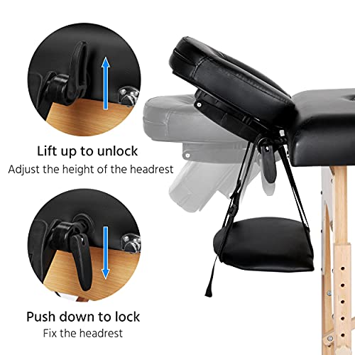 Yaheetech Massage Table Portable Massage Bed Massage Therapy Table Spa Bed 84...