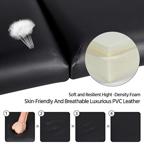 Yaheetech Portable Massage Table 3 Folding Massage Bed Aluminium Frame Lightw...