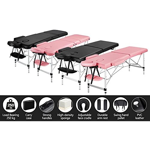 Yaheetech Portable Massage Table 3 Folding Massage Bed Aluminium Frame Lightw...