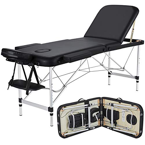 Yaheetech Portable Massage Table 3 Folding Massage Bed Aluminium Frame Lightw...