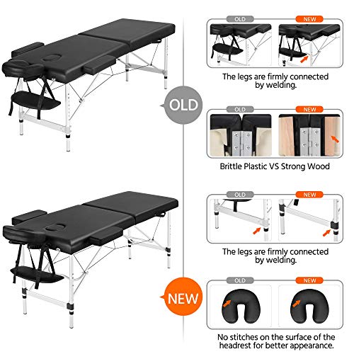 Yaheetech Portable Massage Table 84inch Massage Bed Aluminium Height Adjustab...