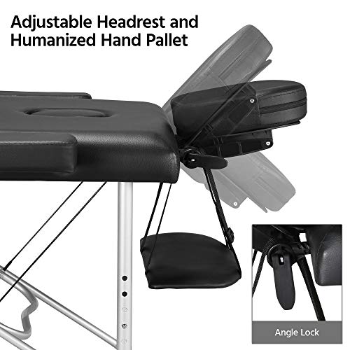 Yaheetech Portable Massage Table 84inch Massage Bed Aluminium Height Adjustab...