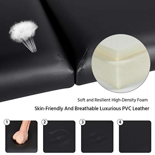 Yaheetech Professional Portable Massage Table Wooden Folding Spa Bed Height A...