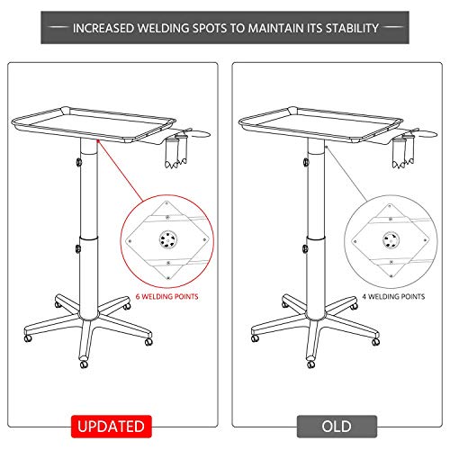 Yaheetech Rolling Salon Tray - Aluminum Trolley Cart Equipment on Wheels & Ad...