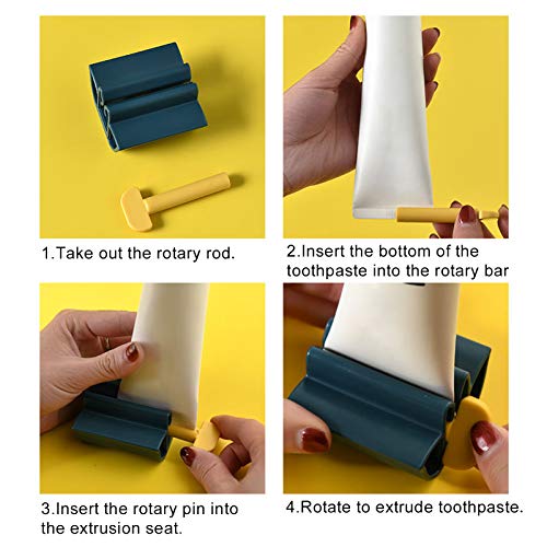 YAMOKOS Rolling Tube Toothpaste Squeezer Holder Cleanser Squeezer Tool Toothp...