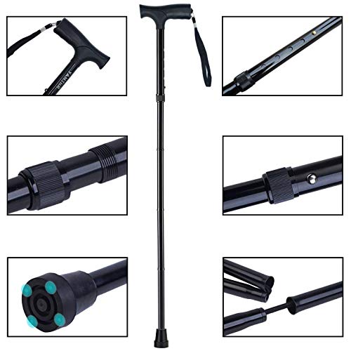 YAMTHR Folding Cane, Walking Cane for Men, Women, Portable Walking Stick Bala...