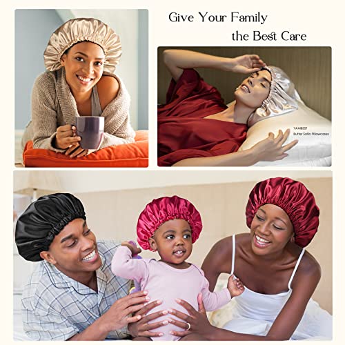 Satin Bonnet Sleep Bonnet Cap - Extra Large, Double Layer, Reversible, Adjust...