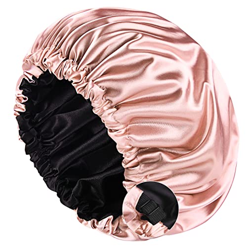 Satin Bonnet Sleep Bonnet Cap - Extra Large, Double Layer, Reversible, Adjust...