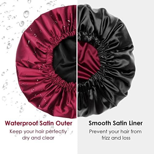 YANIBEST Shower Cap for Women - Hair Satin Bonnet Shower Cap for Men Waterpro...