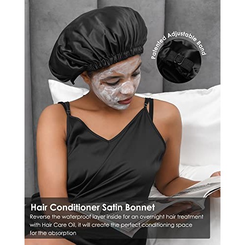 YANIBEST Shower Cap for Women - Hair Satin Bonnet Shower Cap for Men Waterpro...
