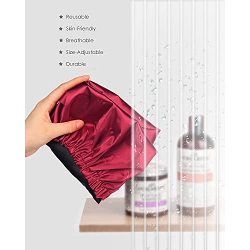 YANIBEST Shower Cap for Women - Hair Satin Bonnet Shower Cap for Men Waterpro...