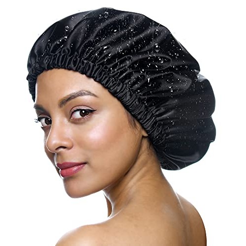 YANIBEST Shower Cap for Women - Hair Satin Bonnet Shower Cap for Men Waterpro...
