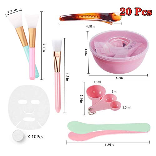 20 in 1 DIY Facial Care Face Mask Mixing Bowl Brush Tool Set, Very Complete C...