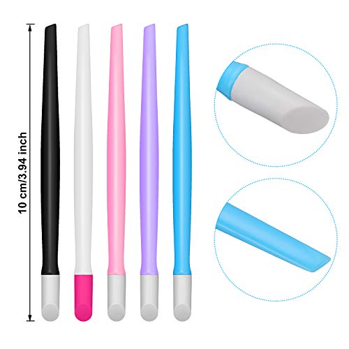 100 Pieces Rubber Nail Cuticle Pusher Plastic Handle Nail Cleaner Nail Art To...