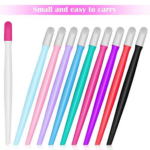100 Pieces Rubber Nail Cuticle Pusher Plastic Handle Nail Cleaner Nail Art To...
