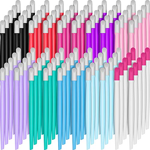 100 Pieces Rubber Nail Cuticle Pusher Plastic Handle Nail Cleaner Nail Art To...