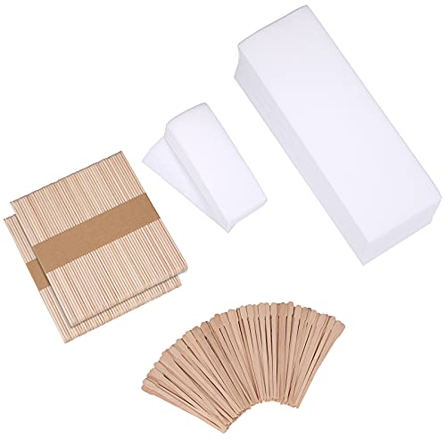 250 Pieces Wax Strips and Sticks Kit Includes Waxing Strips Hair Removal Clot...
