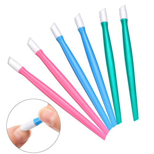 50 Pieces Rubber Nail Cuticle Pusher Plastic Handle Nail Cleaner Nail Art Too...