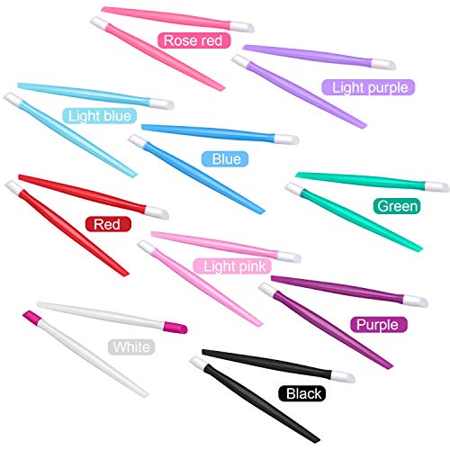 50 Pieces Rubber Nail Cuticle Pusher Plastic Handle Nail Cleaner Nail Art Too...