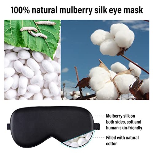 Yarall Double-Sided Natural Silk Sleep Mask for Men Women, Super Soft & Comfo...