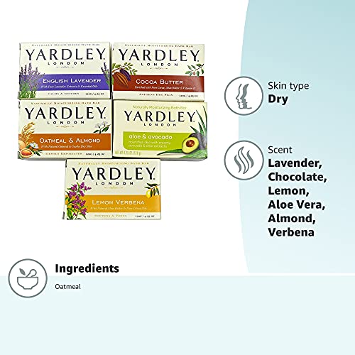 Yardley London Soap Bath Bar Bundle - 10 Bars: English Lavender, Oatmeal and ...