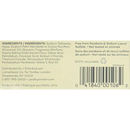 Yardley Oatmeal and Almond Bar Soap, Oatmeal & Almond, 4.25 Ounce