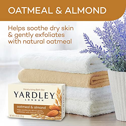 Yardley Oatmeal and Almond Bar Soap, Oatmeal & Almond, 4.25 Ounce