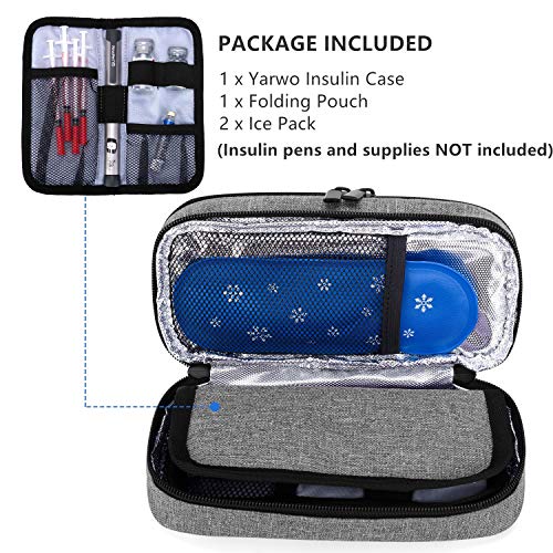 Yarwo Insulin Cooler Travel Case, Double-Layer Diabetic Travel Case with 2 Ic...