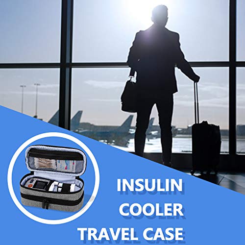 Yarwo Insulin Cooler Travel Case, Double-Layer Diabetic Travel Case with 2 Ic...