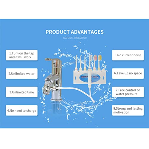 Water Flosser for Family Use 3 Jet Tips & 3 Toothbrush for Faucet & Shower, O...