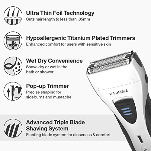 Electric Razor for Men, YASUN Men's Foil Shaver, Wet/Dry IPX7 Waterproof Elec...