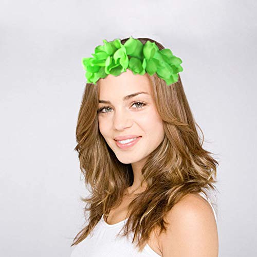 4 Pcs Hawaiian Leis Luau Tropical Headband Flower Crown Wreath Wristbands Eye...