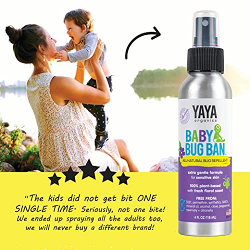 YAYA ORGANICS BABY BUG BAN – All-Natural, Proven Effective Repellent for Babi...